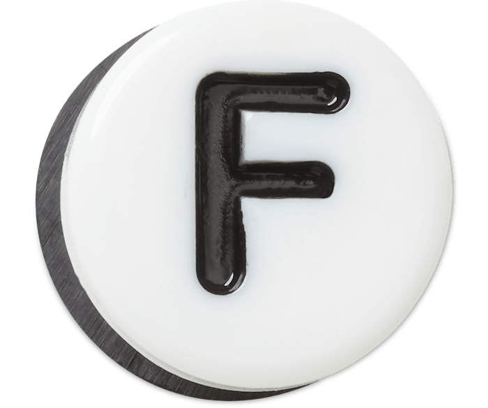 Tiny Friendship Letter F Jibbitz charms Crocs