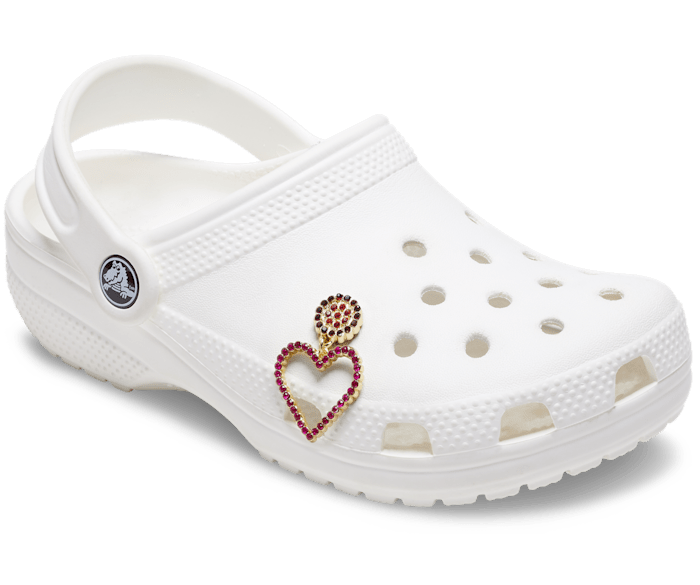 Pink Beaded Heart Jibbitz charms Crocs