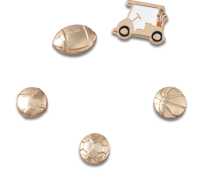 All Gold Sports 5 Pack Jibbitz charms Crocs