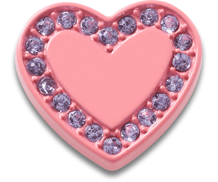 Pink Enamel Heart Gem