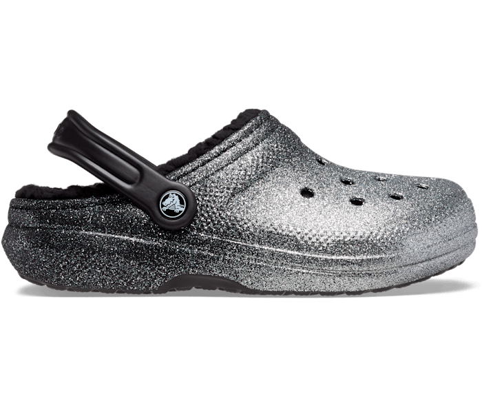 gray fur lined crocs