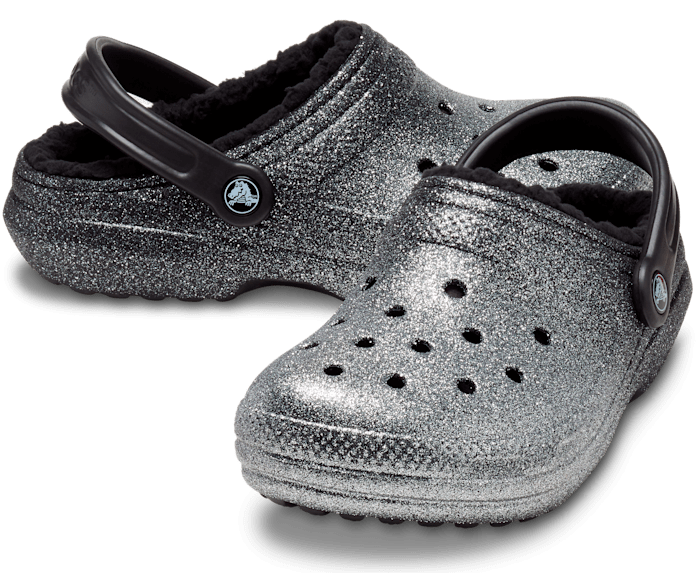 gray fur lined crocs