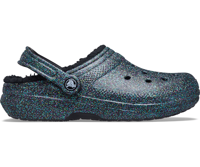 silver crocs with fur