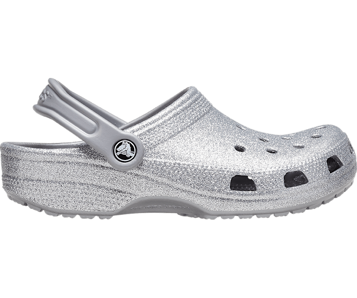 silver crocs with fur
