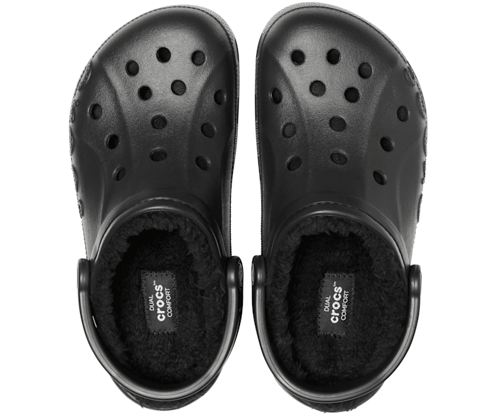 Crocs Unisex Men s And Women s Baya Lined Clog Fuzzy Slippers Black Black 12 US