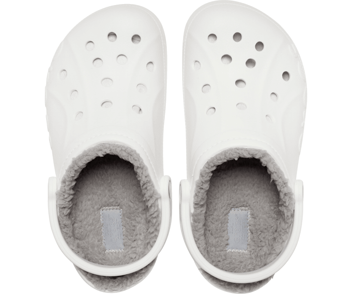 White crocs shop fuzz lined