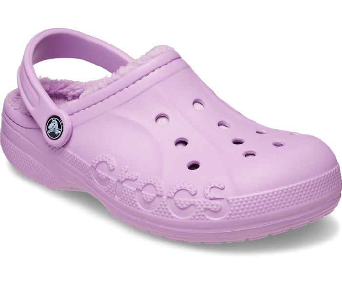 Dark purple fuzzy hot sale crocs