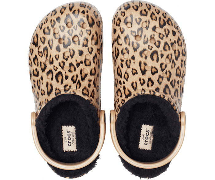 Cheetah print shop crocs with fur
