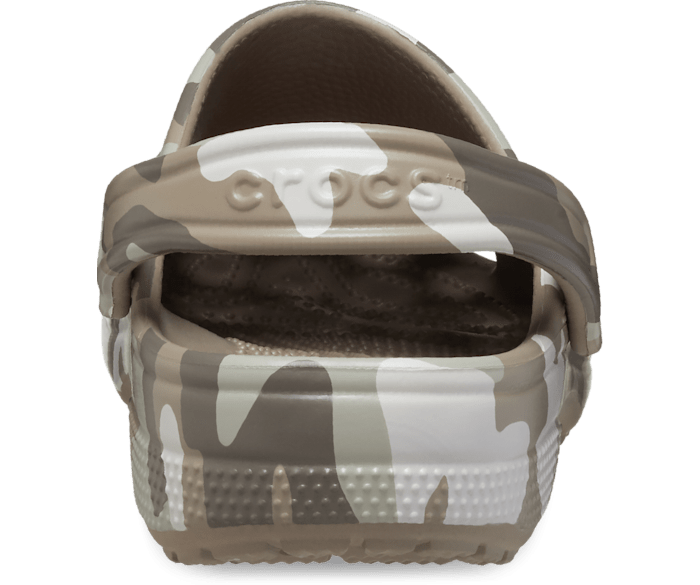 Camo store print crocs