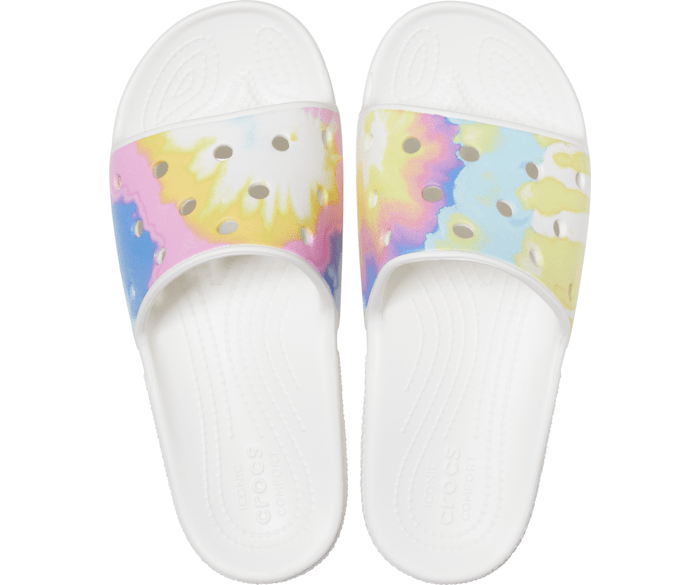 Croc slides tie dye hotsell