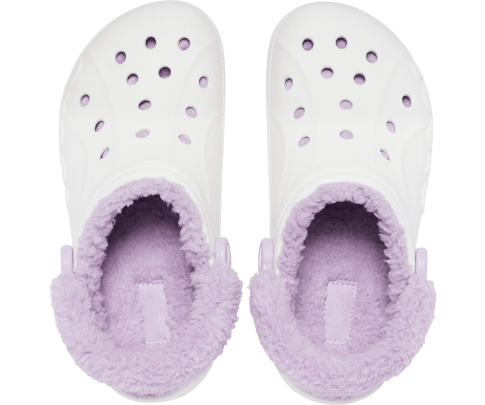 Lavender crocs with fur sales