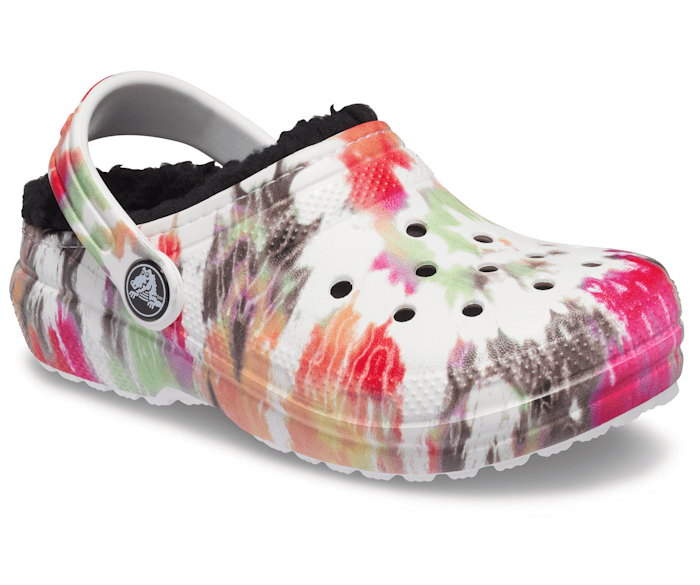 Tie dye crocs with fur kids new arrivals