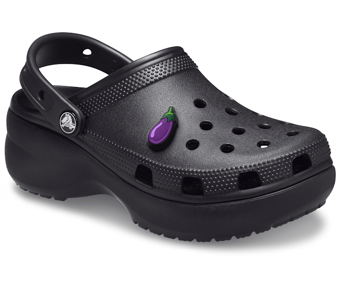 black crocs with crocs on the side