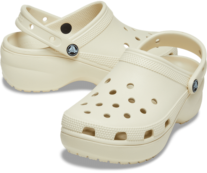 crocs クラシック プラットフォーム ラインド クロッグ 白