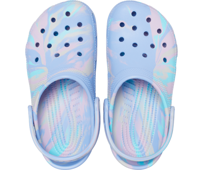 Crocs Baby Blue Classic Marbled Clogs