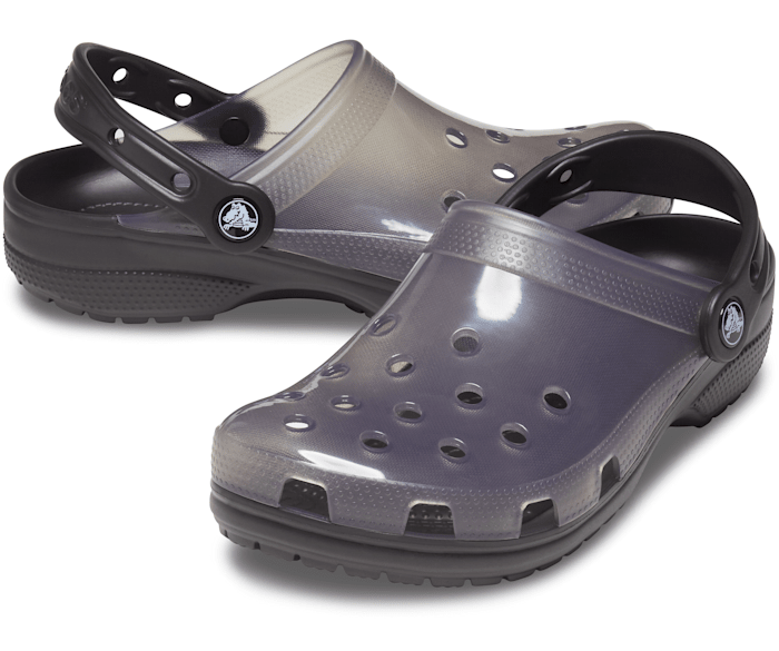 white translucent crocs