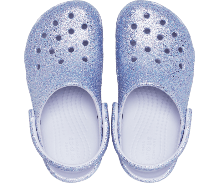 Blue glitter crocs top