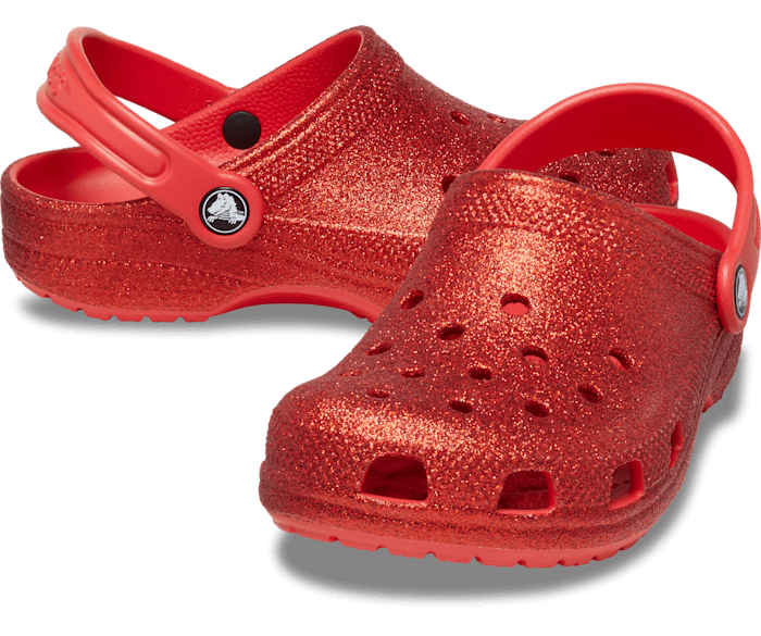 Red glitter new arrivals crocs