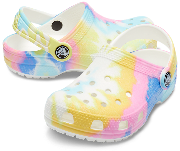 Crocs Kids Classic Tie Dye Graphic Clog White Multi J2