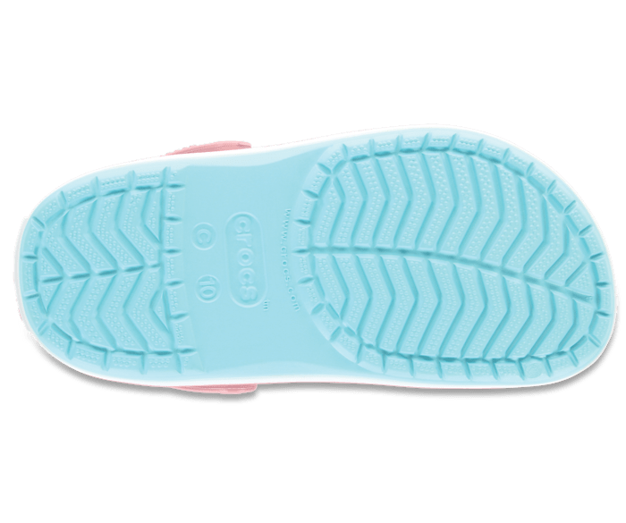 Ice blue and white crocs sales