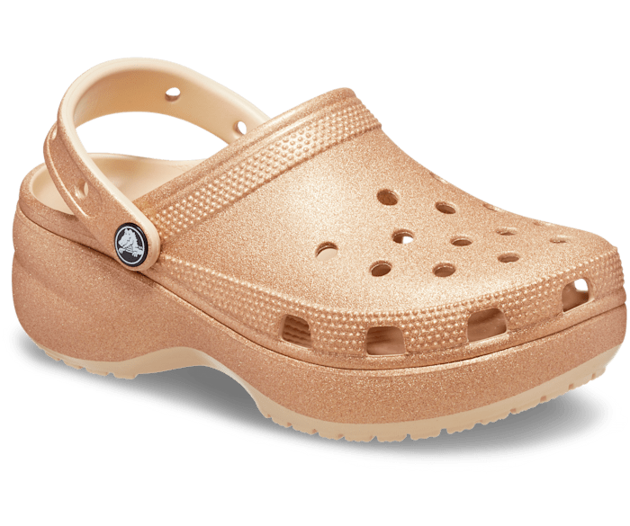 Gold glitter shop crocs