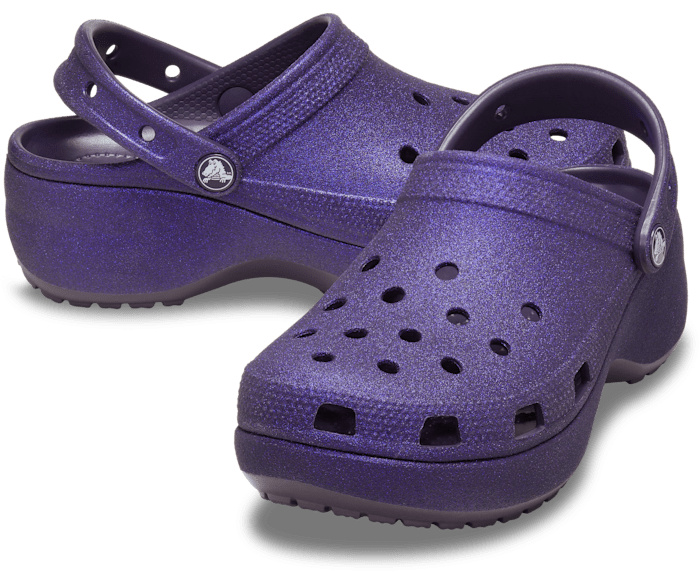 Black sparkly crocs shop