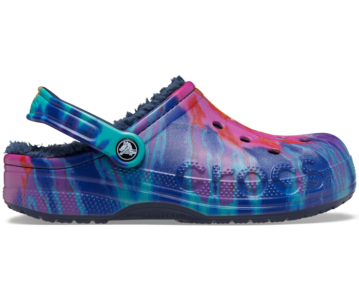 Tie dye lined crocs navy discount