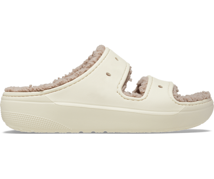 All white 2025 crocs with fur