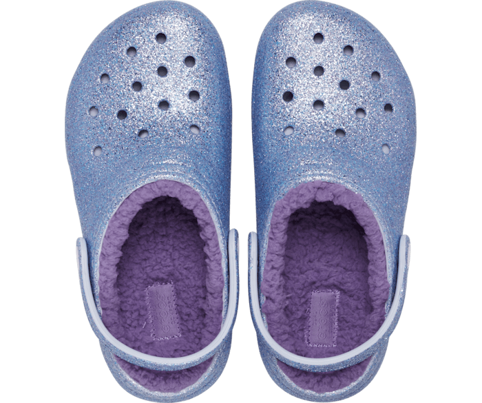 Crocs Kids Classic Lined Glitter Clog Frosted Glitter J3