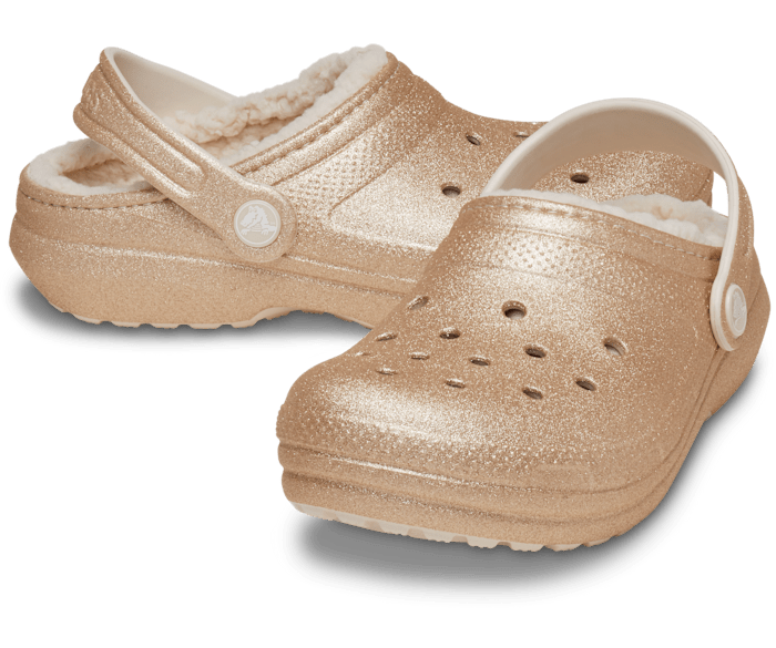 Crocs Kids Classic Lined Glitter Clog Gold J4
