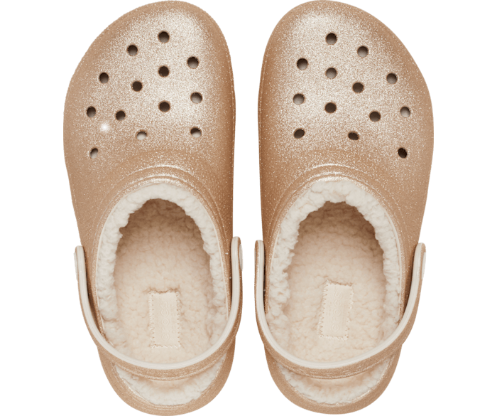 Crocs Kids Classic Lined Glitter Clog Gold J4