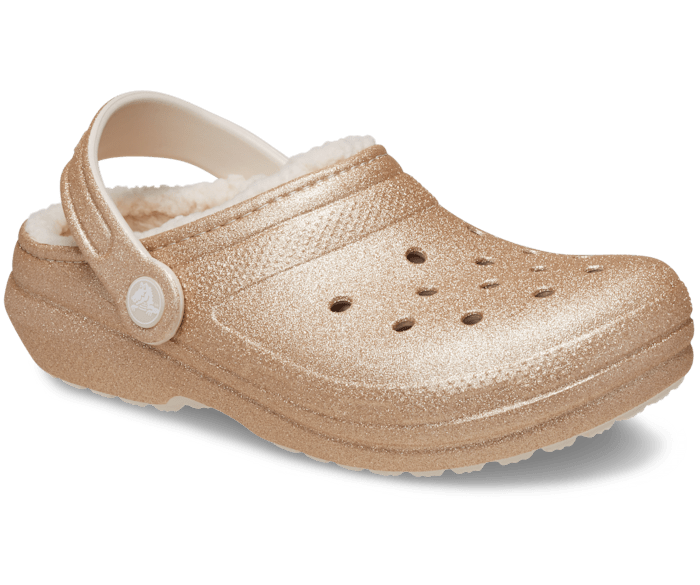 Crocs Kids Classic Lined Glitter Clog Gold J4