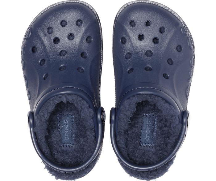 Navy blue fuzzy crocs on sale