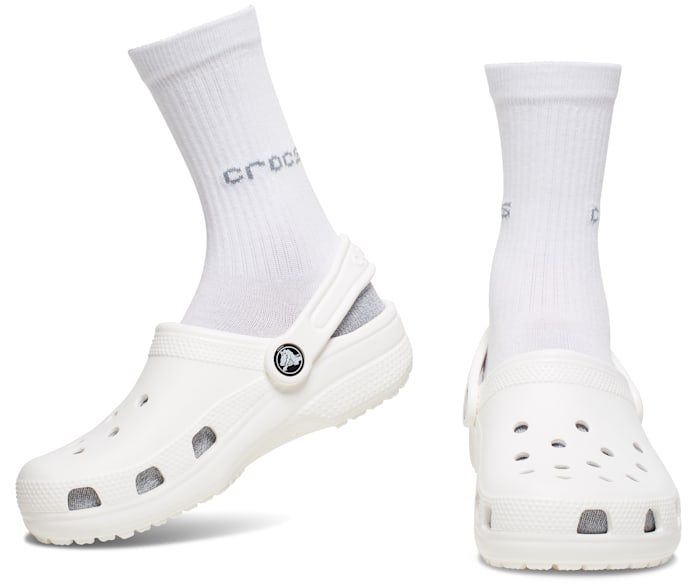 White crocs on sale with socks