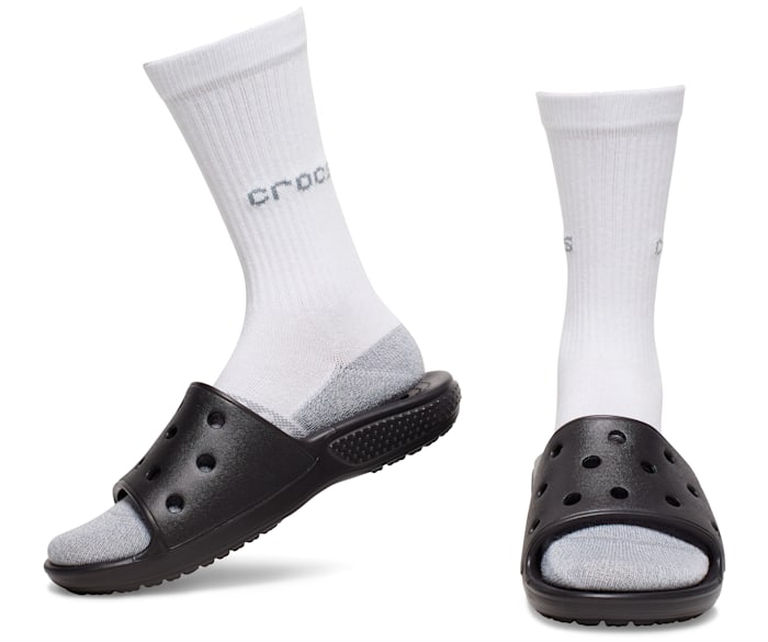 Crocs with top white socks