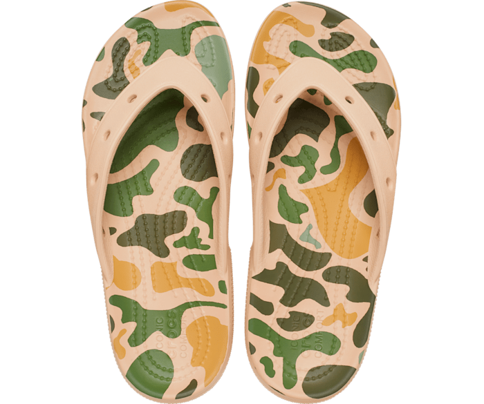 Camouflage croc flip flops store