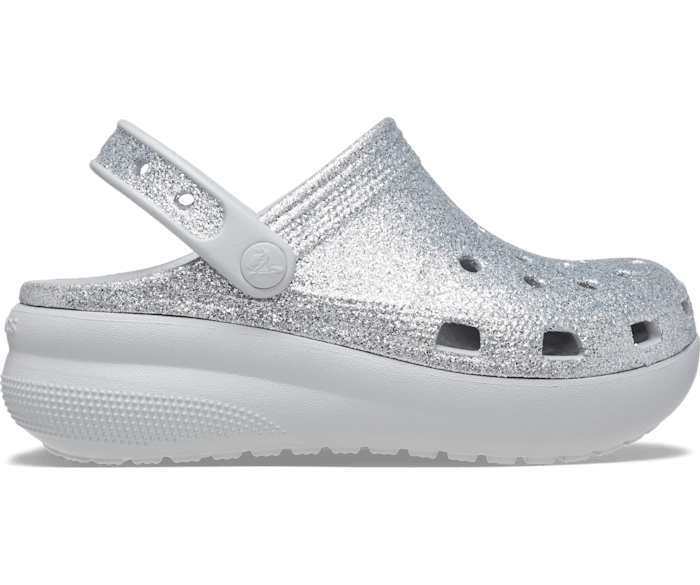 Silver sparkly store crocs