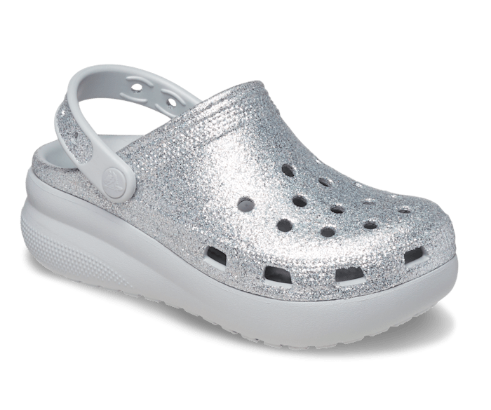 Silver glitter crocs outlet
