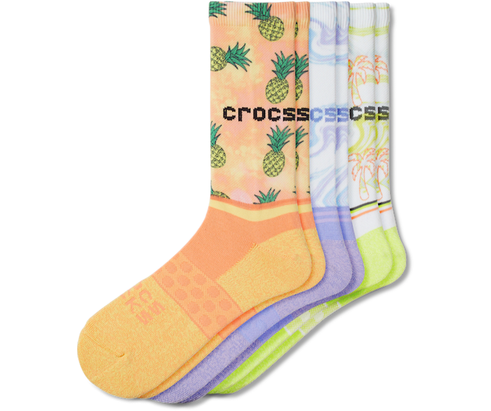 Crocs Socks Adult Crew Retro Resort 3 Pack Crocs