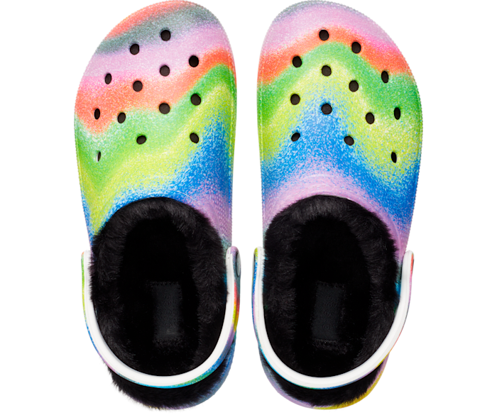 Multicolor crocs sales with fur