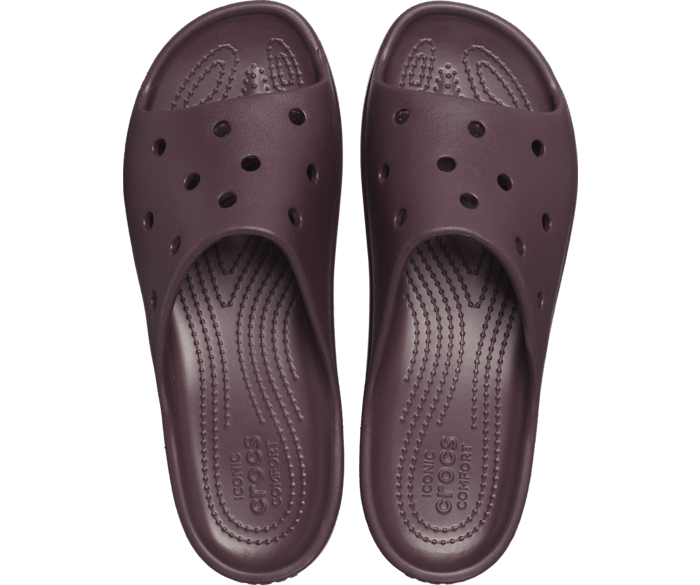 Crocs platform metallic top