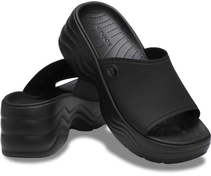 Black top croc slides