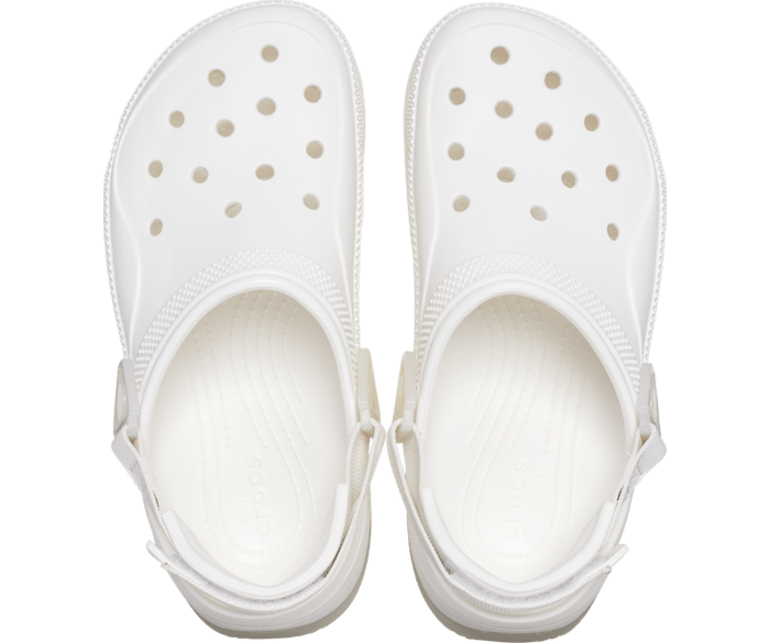 White crocs sales with stickers
