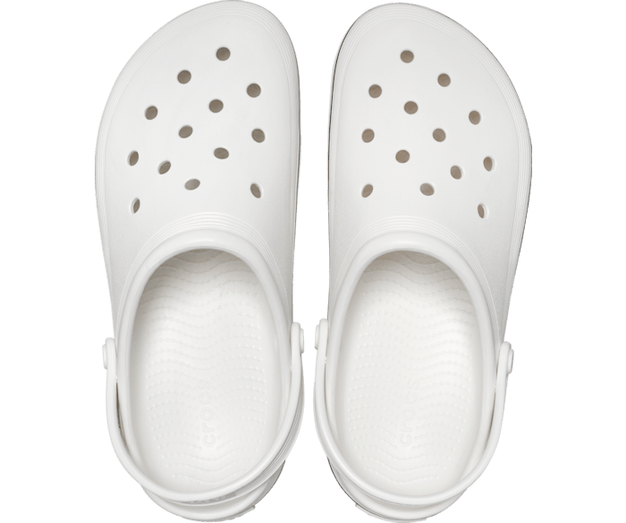 White crocs with crocs on the side shop