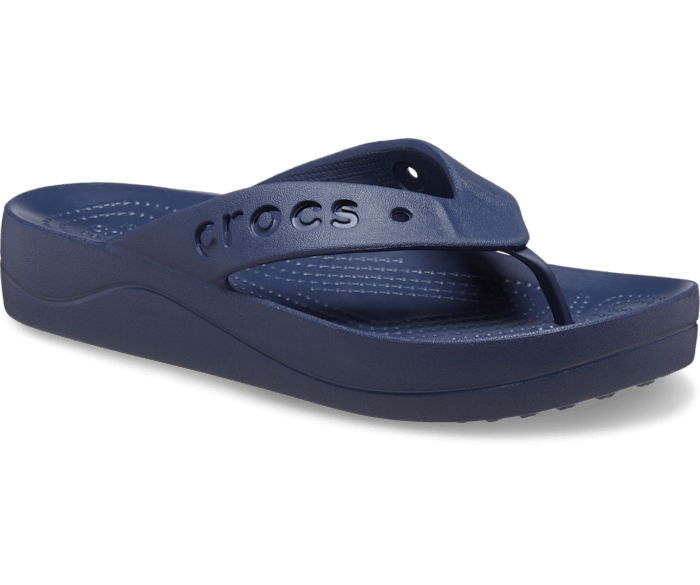 Navy blue shop platform crocs