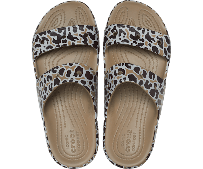 Leopard print croc flip flops outlet