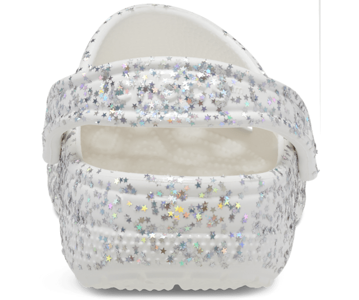 White hotsell glitter crocs