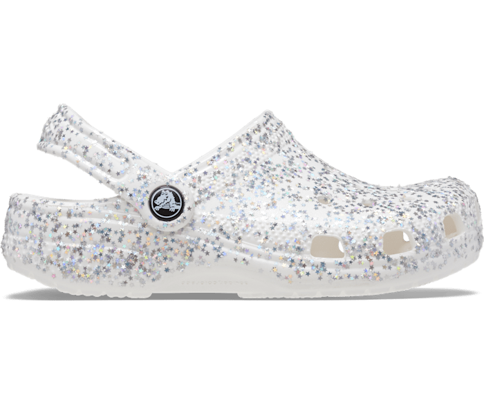 Girls glitter cheap crocs
