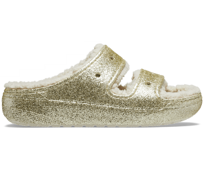 Crocs Classic Cozzzy Glitter II Sandal Stucco W7 M5