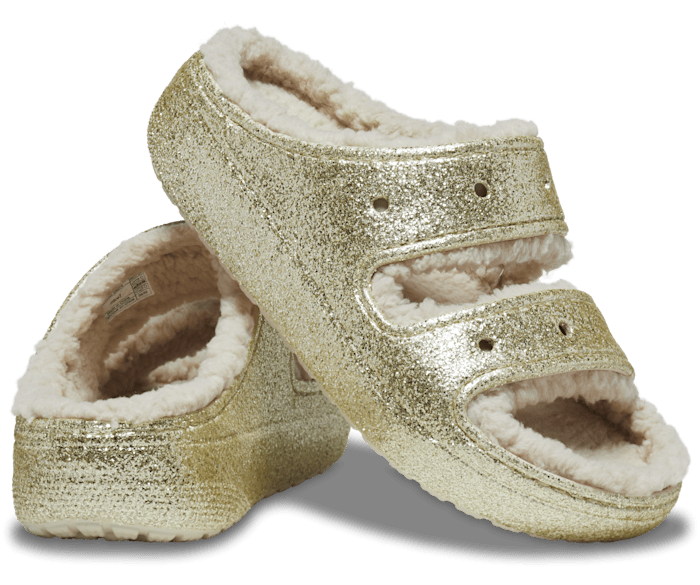 Crocs Classic Cozzzy Glitter II Sandal Stucco W8 M6